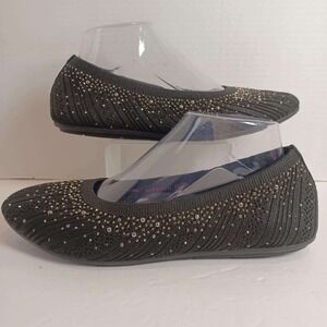 Skechers Shoes Womens 8.5 Cleo 2 Glitzy Daze‎ Slip On Ballet Flats 158765 Black